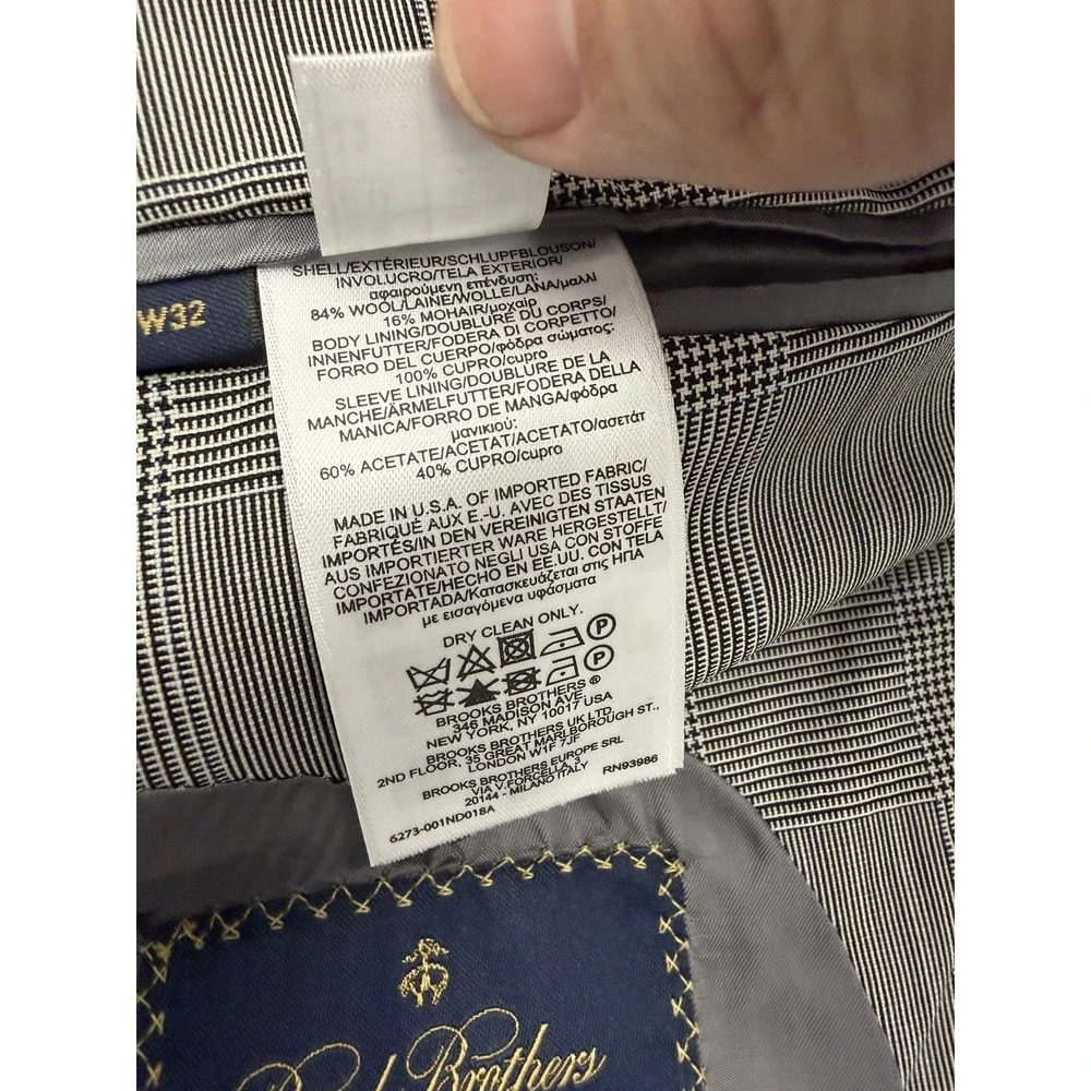 Brooks Brothers Vitale Barberis Canonico Blazer Jacket Wool Mens 38S Italy Gray